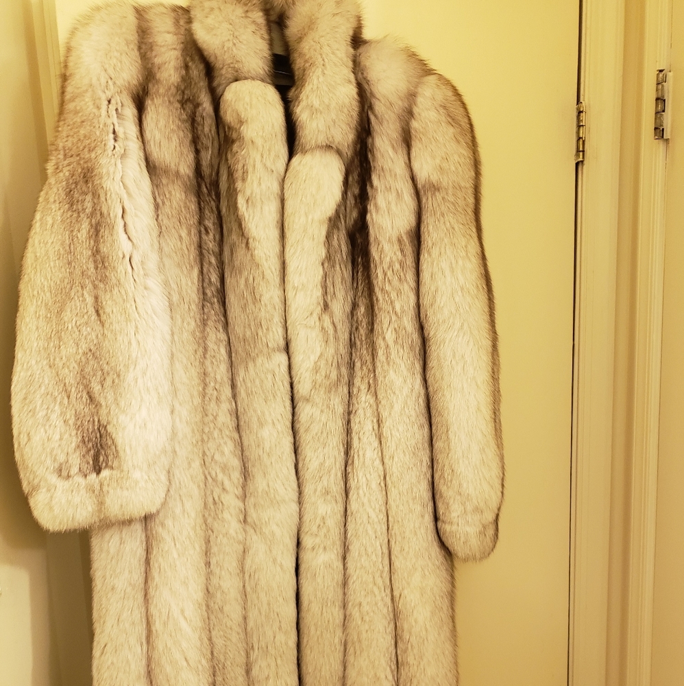 Blue Fox fur coat in good condition